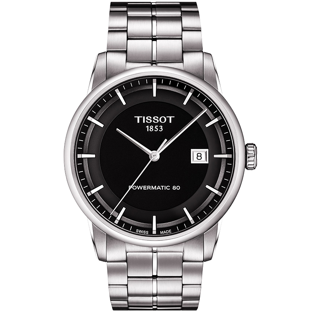 TISSOT 天梭 官方授權 T-Classic Luxury 機械腕錶-黑/41mm T0864071105100