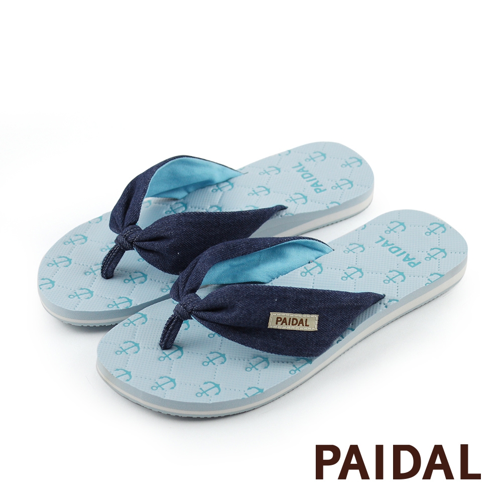 Paidal 水手海錨單寧耳帶足弓拖鞋