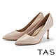 TAS 魅力金屬拼接羊皮尖頭高跟鞋 裸色 product thumbnail 1