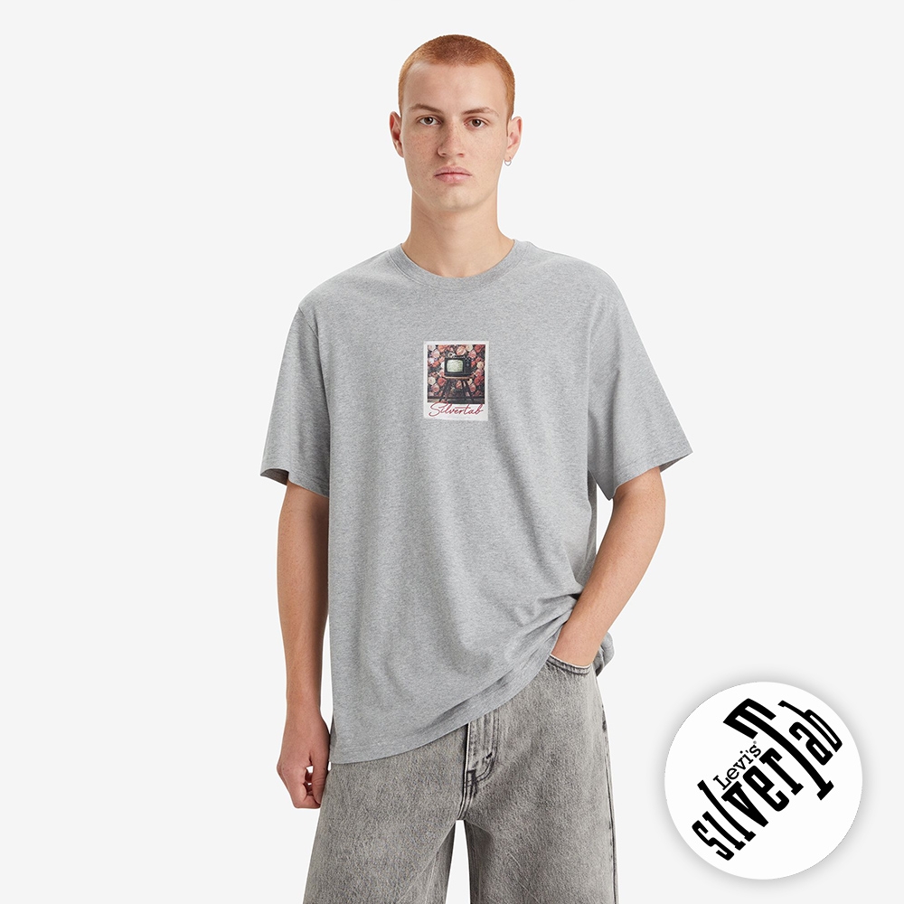 Levi's SILVERTAB銀標系列 男款 寬鬆版短袖T恤 / PHONE BOOTH 白