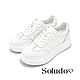 Soludos-正韓來台-經典休閒真皮造型拼接厚底鞋-增高約5公分-白 product thumbnail 1