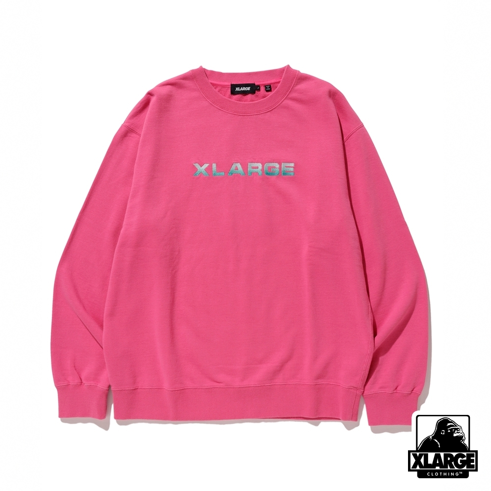 XLARGE EMBROIDERY GRADATION LOGO CREWNECK SWEAT大學T-粉