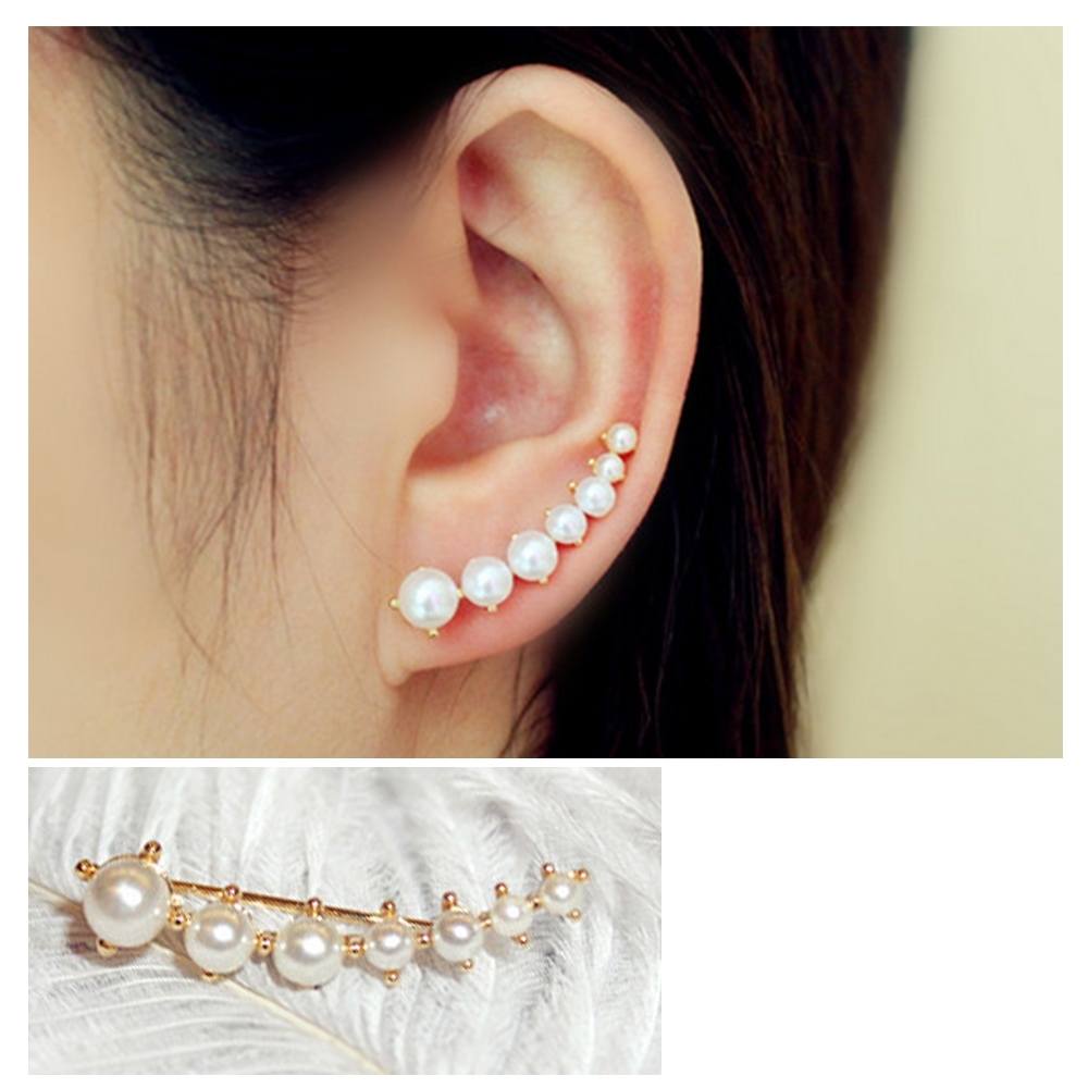 Hera 赫拉 歐美影視款珍珠弧形優雅個性耳骨夾/耳環