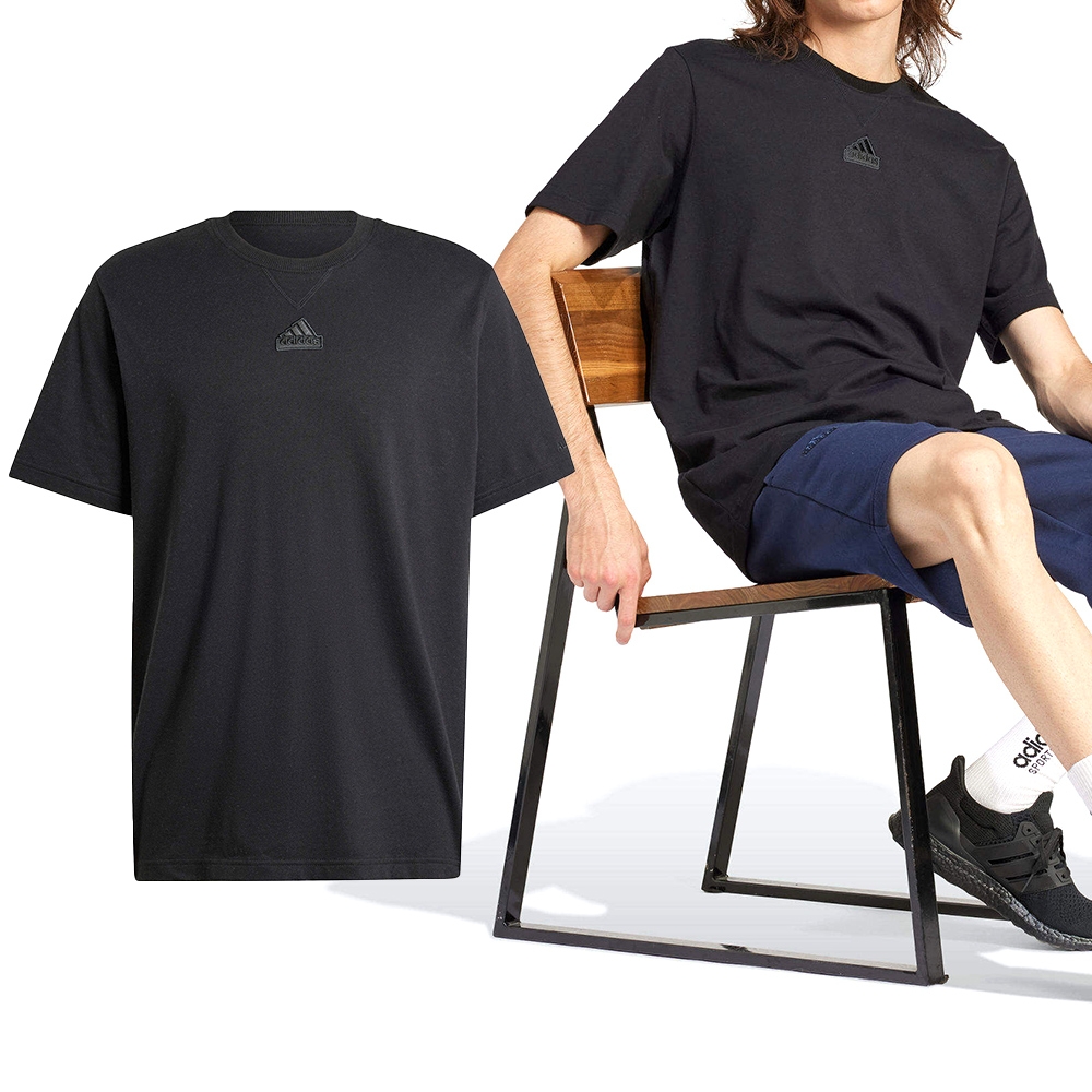 Adidas ALL SZN Graphic 男 黑 休閒 上衣 圓領 棉質 T恤 短袖 IR5266