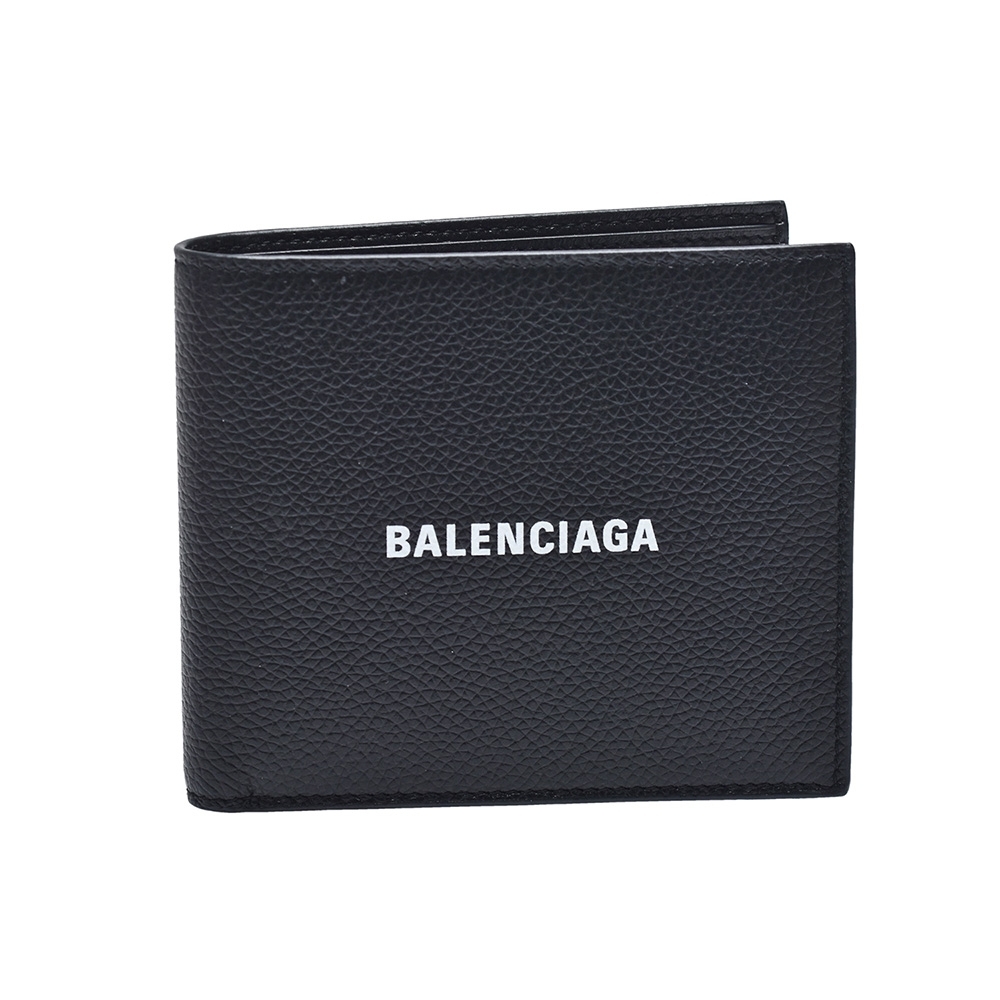 BALENCIAGA 經典品牌字母LOGO摺疊短夾(黑)