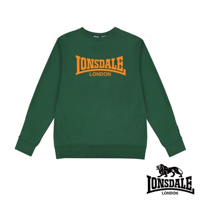 【LONSDALE 英國小獅】經典LOGO長袖大學T恤-綠色 LT250015