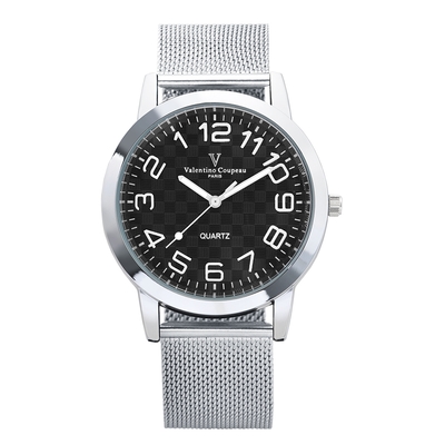 Valentino Coupeau 范倫鐵諾 古柏 時光倒流系列腕錶(黑面/白字/米蘭帶)