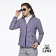 【Lynx Golf】女款繽紛格紋交叉線條配色鋪棉長袖外套-深藍格 product thumbnail 1