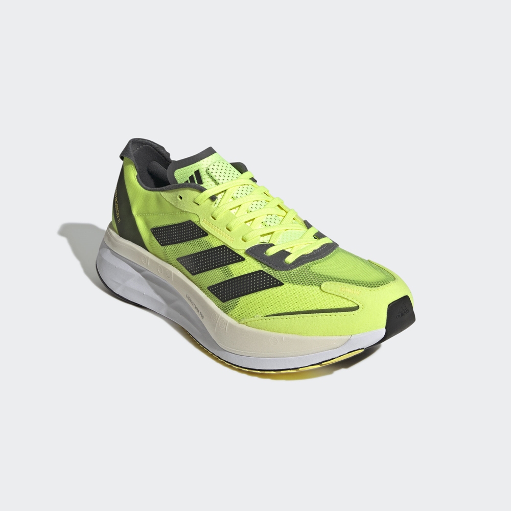 adidas 慢跑鞋 男鞋 運動鞋 緩震 ADIZERO BOSTON 11 M 黃綠 GX6650