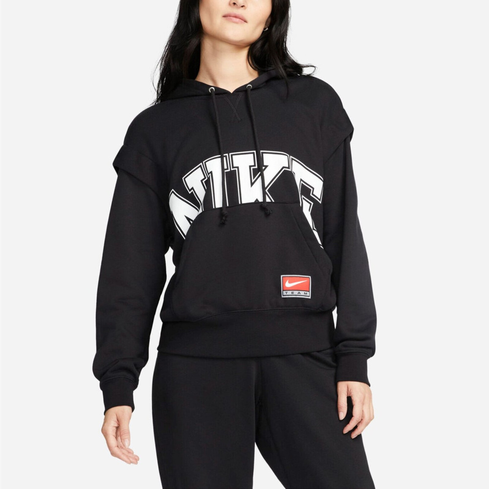 Nike As W Nsw Team Nk Flc Hoodie [DQ6586-010] 女連帽上衣帽T 休閒黑