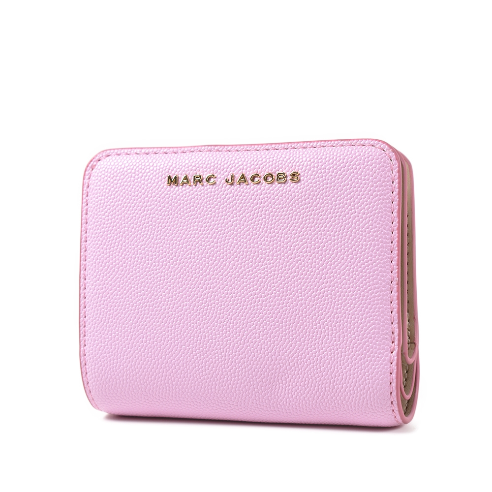 MARC JACOBS 魚子醬皮革釦式短夾-粉色