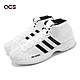 adidas 籃球鞋 Pro Model 2G 白 黑 男鞋 緩震 中筒 穩定 支撐 愛迪達 EF9824 product thumbnail 1