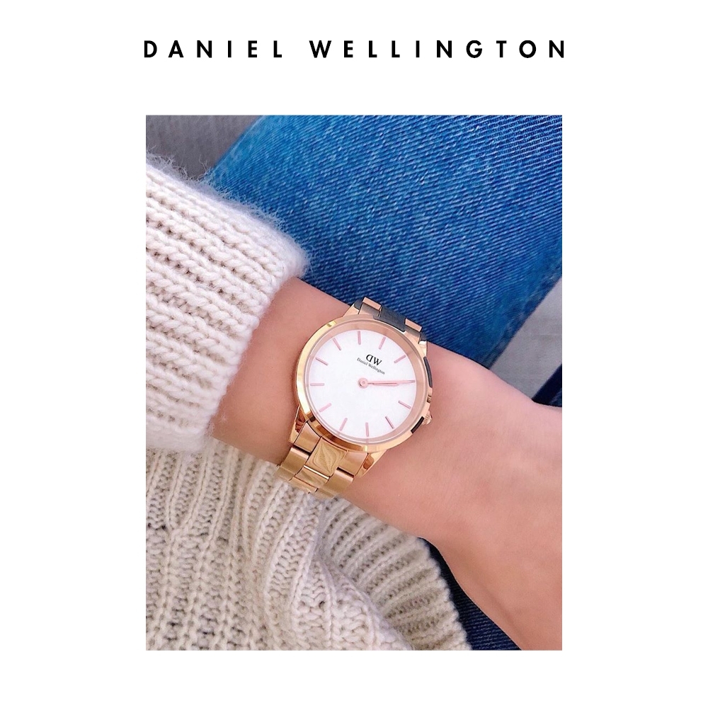 Daniel Wellington DW 手錶Iconic Link 36mm精鋼錶-特調玫瑰金