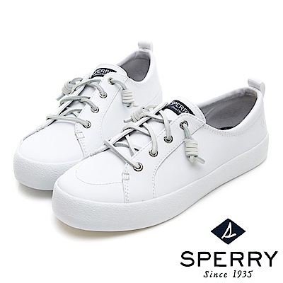 SPERRY 粉彩潮流時尚牛皮休閒鞋(女)-白