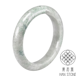 【漢石齋】天然翡翠A貨 手鐲玉鐲 飄花種(手圍18.6/版寬12.6mm)