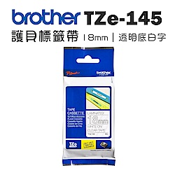 Brother TZe-145 護貝標籤帶 ( 18mm 透明底白字 )