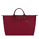 LONGCHAMP LE PLIAGE COLLECTION系列刺繡短把手提旅行袋(大/石榴石紅) product thumbnail 1