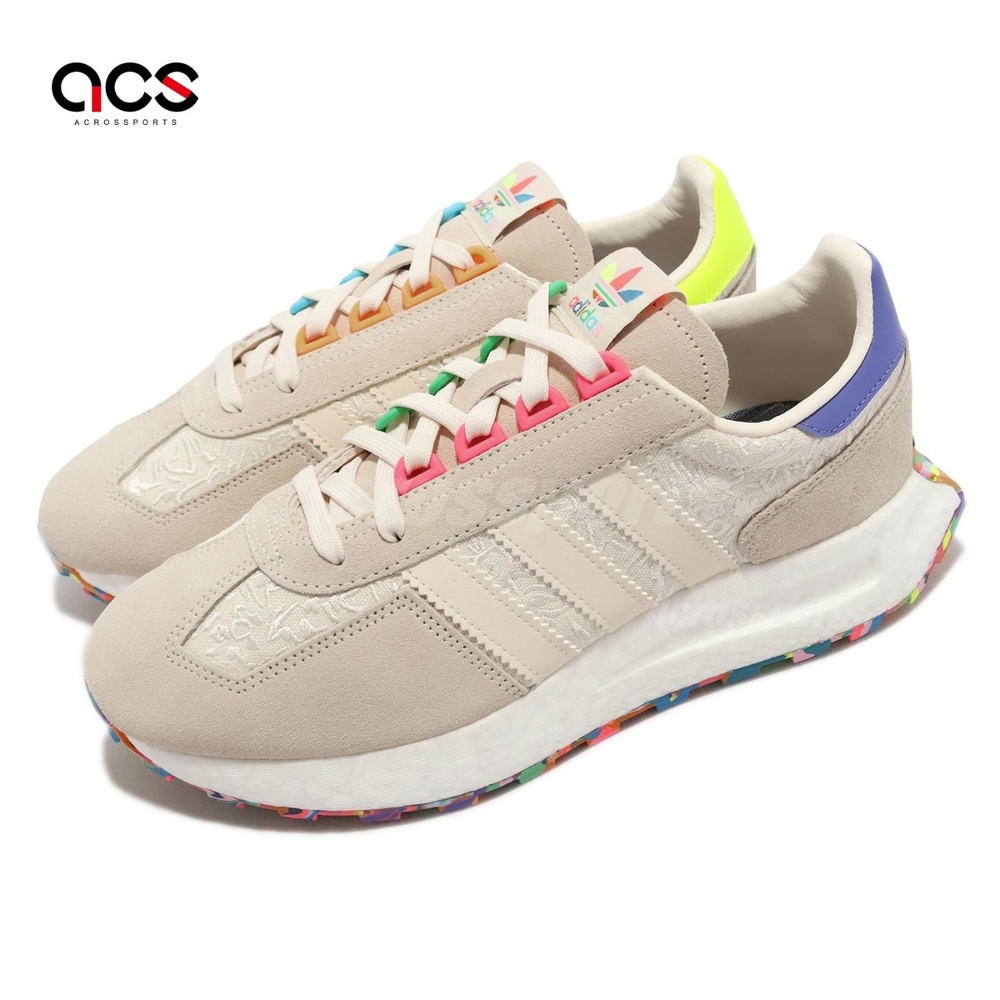 adidas 休閒鞋 Retropy E5 Pride 男鞋 女鞋 米白 彩色 復古 Pride BOOST 麂皮 GV9116