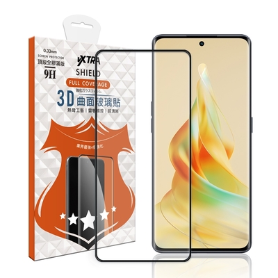 VXTRA 全膠貼合 OPPO Reno8 T 5G 3D滿版疏水疏油9H鋼化頂級玻璃膜(黑)