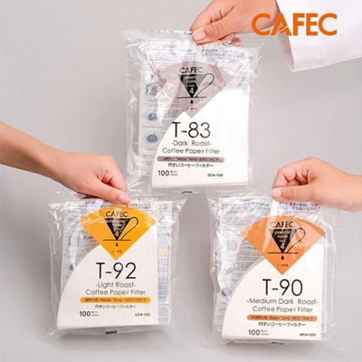 【CAFEC】三洋日本製濾紙 100張(適用V形濾杯) (深焙/中深焙/淺焙專用)2-4人份-3入組