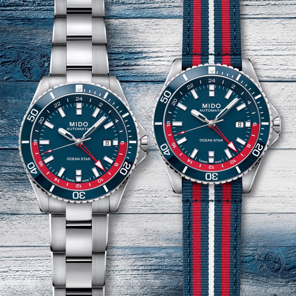 MIDO美度 官方授權經銷商M3 OCEAN STAR海洋之星 快拆錶帶 GMT潛水機械腕錶 44mm/M0266291104100