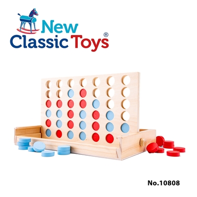 【荷蘭New Classic Toys】 木製經典四子棋/四連棋遊戲 - 10808/益智玩具/兒童玩具/木製玩具