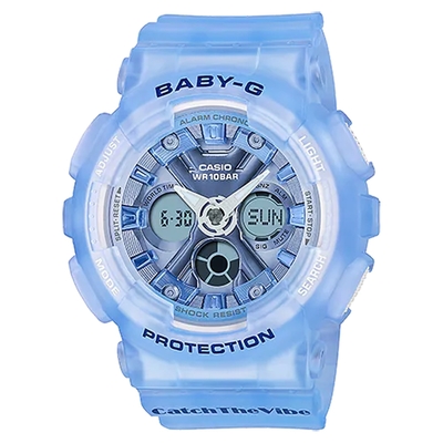 CASIO 卡西歐 Baby-G 嘻哈復古風格半透明雙顯手錶 送禮首選 BA-130CV-2A