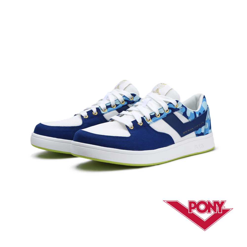 【PONY】ATOP EG系列-迷彩風格滑板鞋款-男-藍