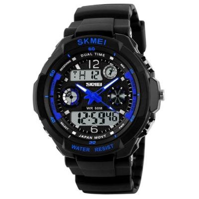 SKMEI 時刻美0931-雙機芯多功能防震防水電子錶(3色任選)