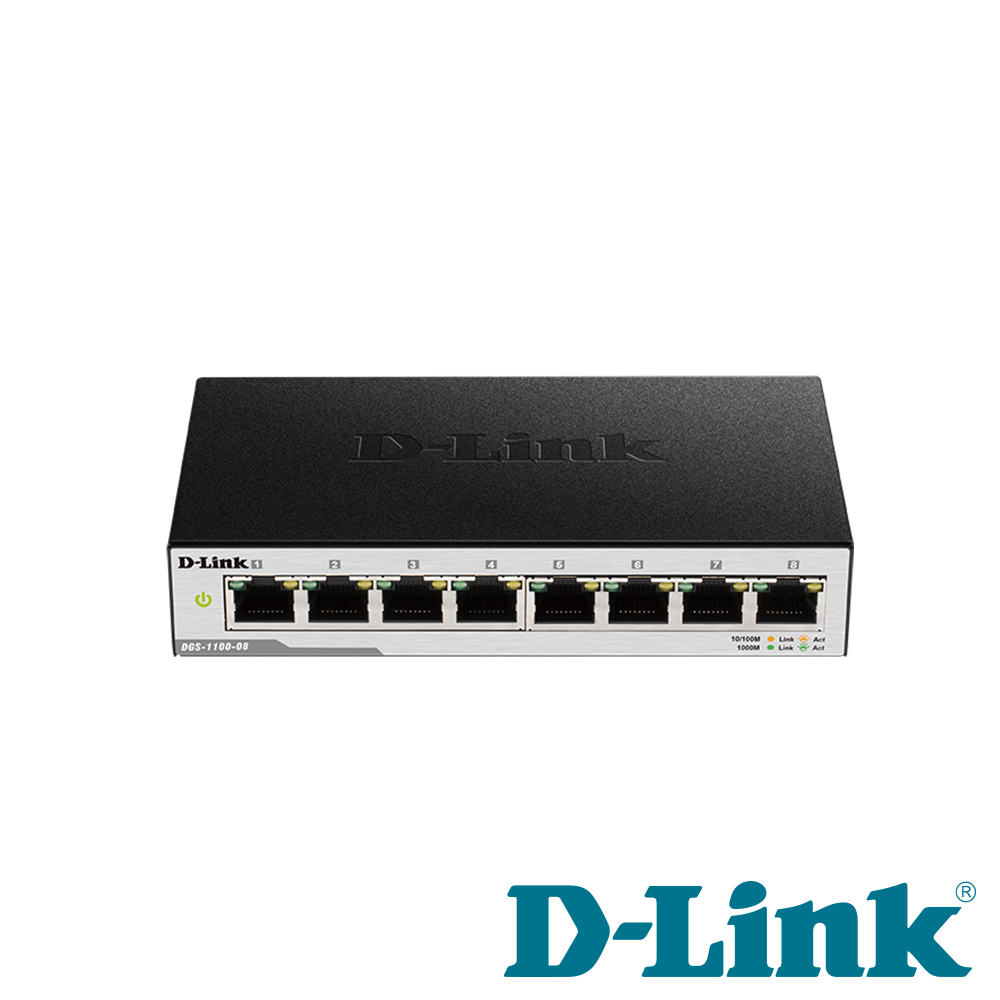 D-Link 友訊 Layer 2 Gigabit 簡易網管型交換器DGS-1100-08