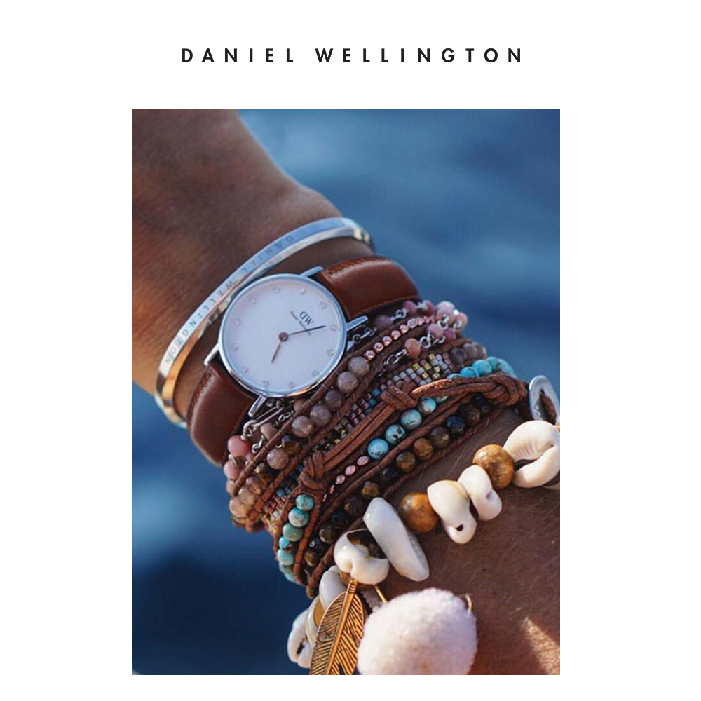 Daniel Wellington DW 手錶Classy St Mawes 26mm棕色真皮鑽石錶絕版