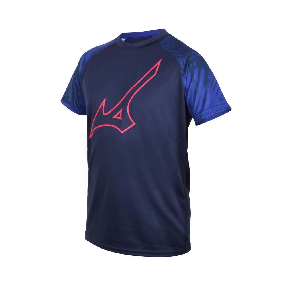 MIZUNO 男世界大賽短袖T恤-吸濕排汗 慢跑 路跑 上衣 運動 美津濃 V2MA050514 丈青藍紅