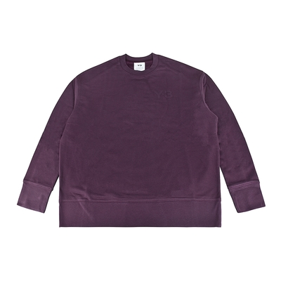 Y-3字母印花LOGO棉質長袖T恤(男款/深紫色)