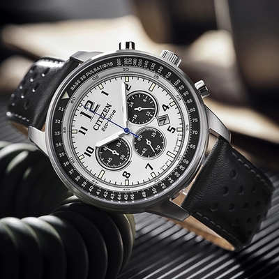 CITIZEN星辰 Chronograph系列 光動能三眼計時腕錶 母親節 禮物 44mm/CA4500-32A