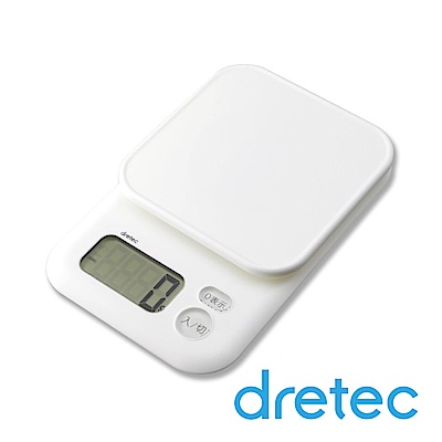 dretec 甘納許大秤盤電子料理秤3kg 白色