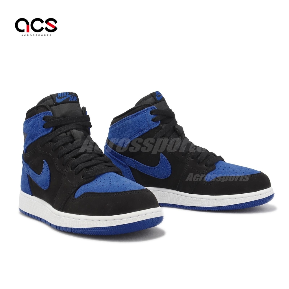 Nike Air Jordan 1 Retro High OG GS 大童女鞋黑皇家藍AJ1 麂皮FD1437