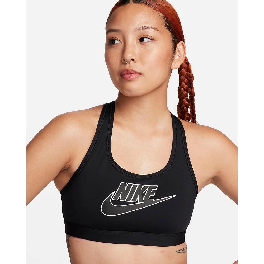 NIKE AS W NK SWSH MED SPT FUTURA BR 女運動內衣-黑-FB4081010