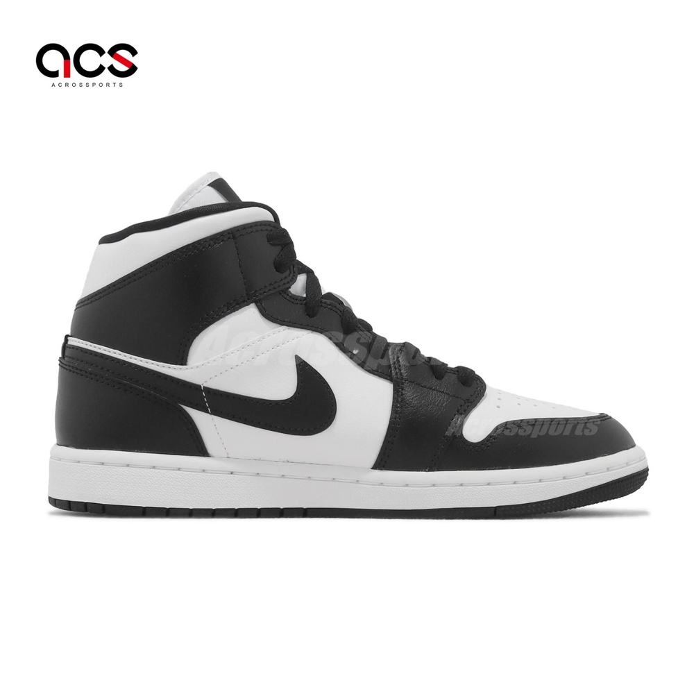 Nike 休閒鞋Wmns Air Jordan 1 Mid 女鞋男鞋黑白高筒皮革熊貓AJ1