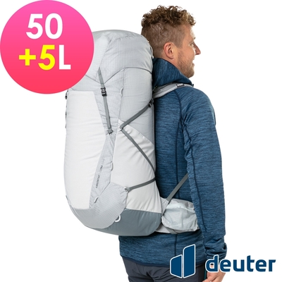 【deuter 德國】AIRCONTACT ULTRA 50+5L拔熱式透氣背包3360122灰/長途登山包/自助背包客/休閒旅遊包