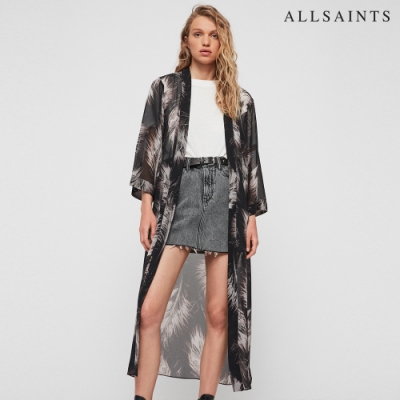 ALLSAINTS CARINE 羽毛印花長版罩衫外套