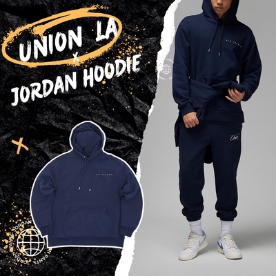 Nike 帽T Jordan x Union Hoodie 男款藍連帽上衣喬丹聯名DV7335-419