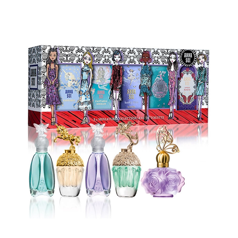 ANNA SUI 插畫女孩迷你小香禮盒-5ml*4+4ml*1(附品牌紙袋)