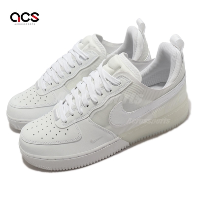 Nike 休閒鞋 Air Force 1 React 男鞋 白 米白 拼接 AF1 經典 DM0573-100