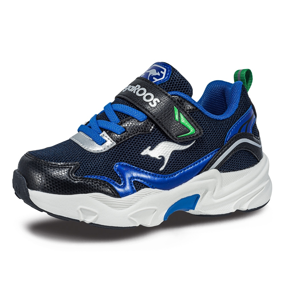 【KangaROOS】美好運動 WAVY 千禧復古老爹童鞋 兒童運動鞋 24AW（KK41817/KK41810/KK41813 ) (KK41810童鞋/黑)