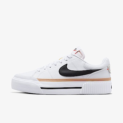 Nike Wmns Court Legacy Lift [DM7590-100] 女 休閒 經典 復古 厚底 穿搭 白黑