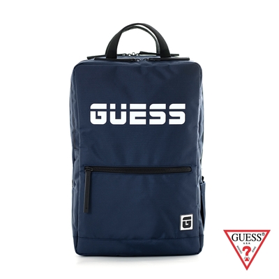 GUESS-男包-個性LOGO字母後背包-藍 原價2690