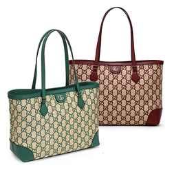 【GUCCI 古馳】631685 經典GG LOGO系列草編牛皮飾邊手