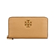 TORY BURCH Britten鏤空雙T字LOGO質感小牛皮10卡拉鍊長夾(提拉米蘇棕) product thumbnail 1