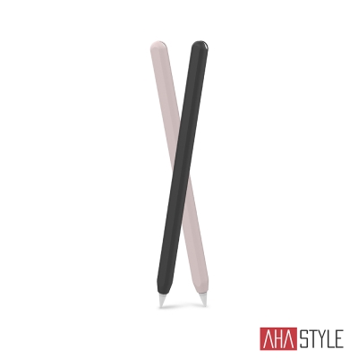 AHAStyle Apple Pencil 第二代專用 矽膠保護筆套 雙色2入 黑＋粉