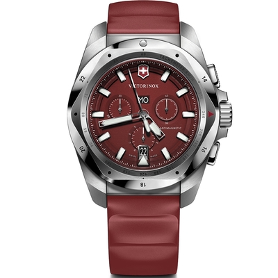 Victorinox 瑞士維氏 I.N.O.X. Chrono 200米防水 計時腕錶-43mm(VISA-241986)紅色